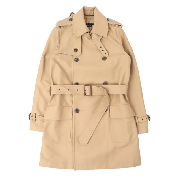 랄프로렌 베이지 더블 브레스티드 트렌치 코트