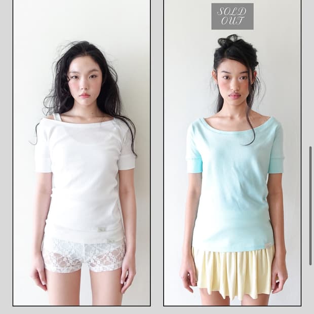 샵페어리 rib half top (mint)