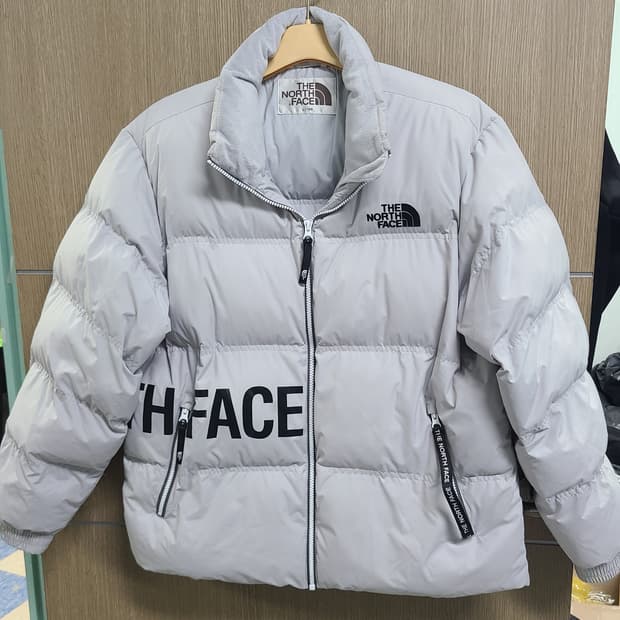 노스페이스 눕시 패딩 그레이 폴리에스터 