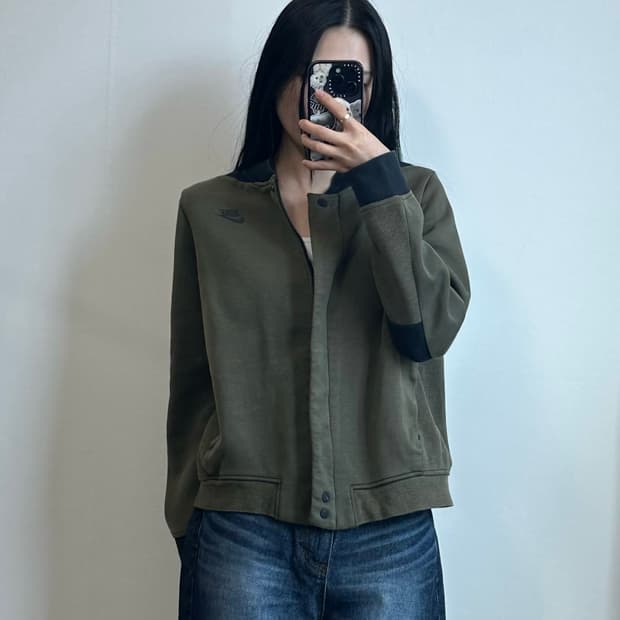 나이키 퓨추라 카키 코튼 블루종 자켓