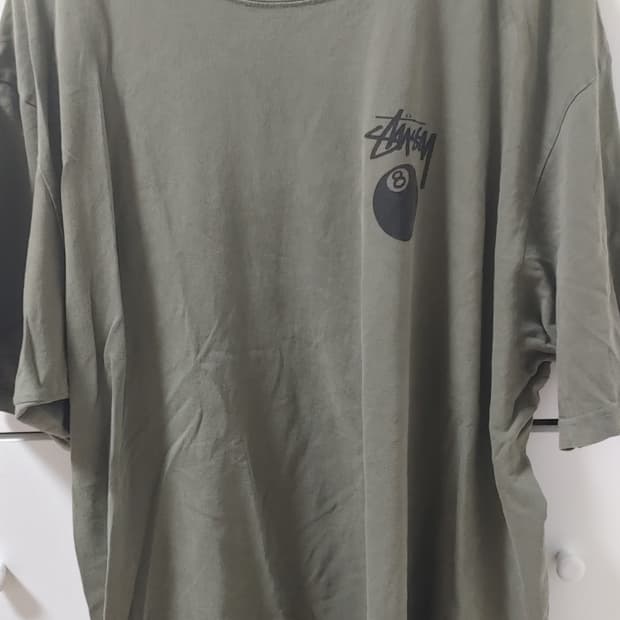 스투시 8볼 피그먼트 다이드 티셔츠 올리브 XL