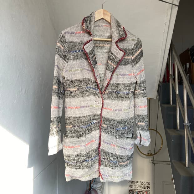 샤넬st 가벼운 트위드 롱 자켓