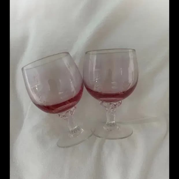 빈티지 와인글라스 