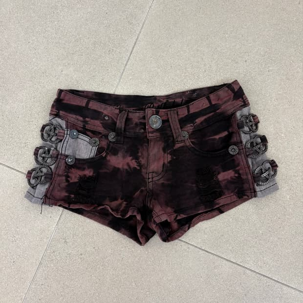 레드 타이다이 사이드링 숏츠