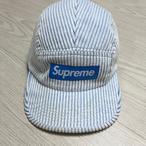 슈프림 투톤 코듀로이 캠프캡 화이트