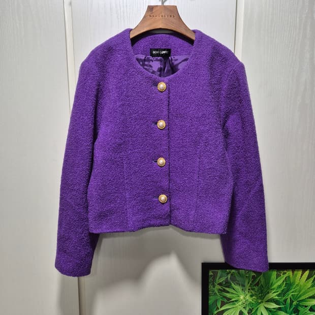(세일)JPN빈티지 BON GENRE 퍼플 트위드 자켓