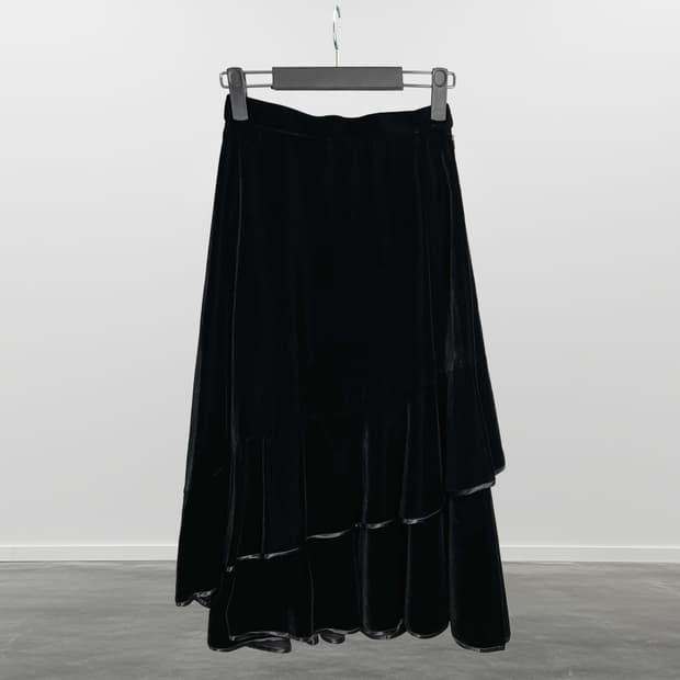 MAIE 벨벳 롱 스커트