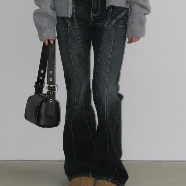 락케이크 클라라 부츠컷 진 블랙 clara bootcut jeans