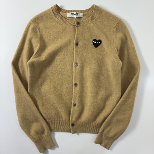 Comme des Garcons꼼데가르송 우먼 다크베이지블랙와펜 가디건