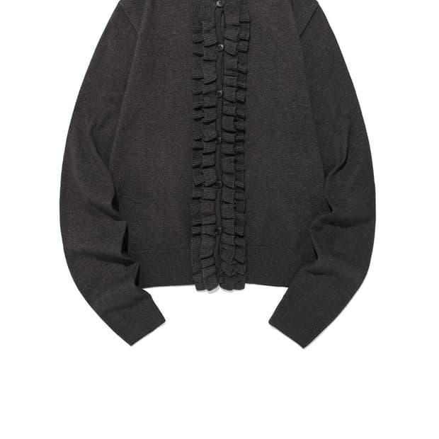 나이스고스트클럽 frill knit cardigan[charcoal]