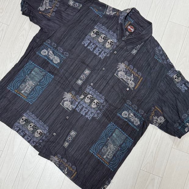 할리 데이비슨 하와이안 셔츠 2XL