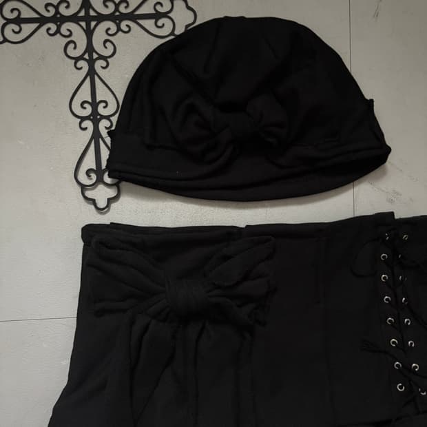 사화 메이드 리본 비니 