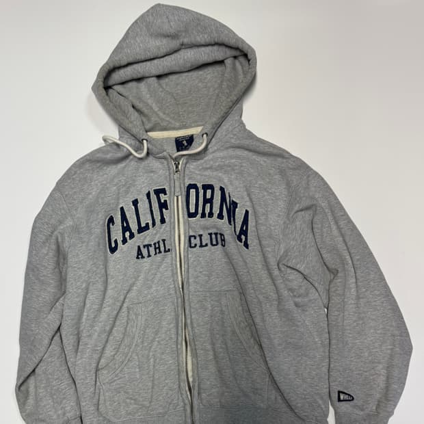 후아유 캘리포니아 스펠로고 기모 투 웨이 후드집업 L
