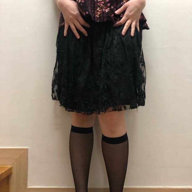 빈티지 블랙 레이스 미니 스커트