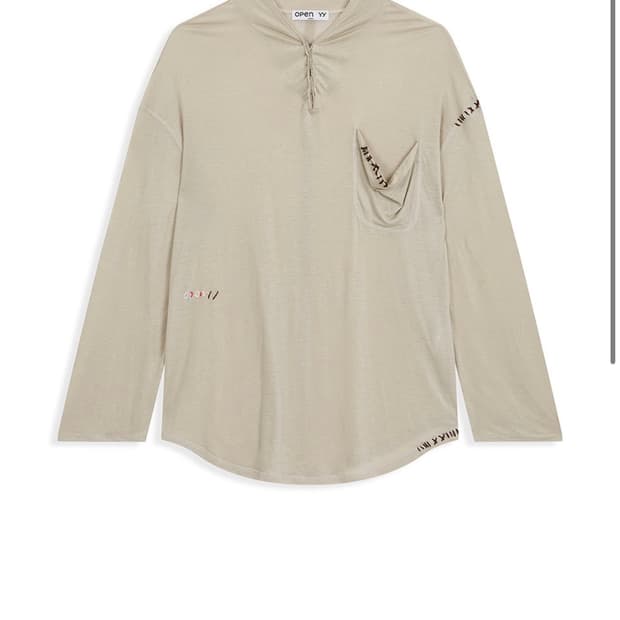 Hook Henley Stitch Top, Beige