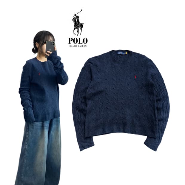 폴로 신형 포니 꽈배기 니트