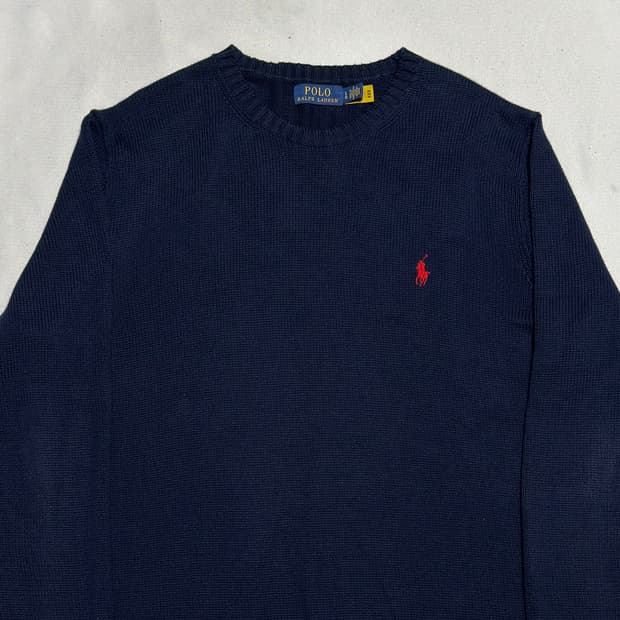 L 폴로랄프로렌 네이비 코튼 니트