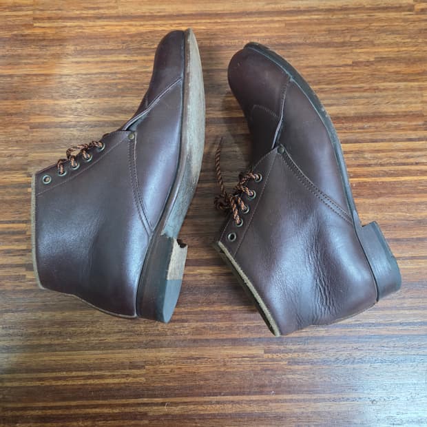 커스텀멜로우 빈티지 드레스 미드 가죽부츠 265