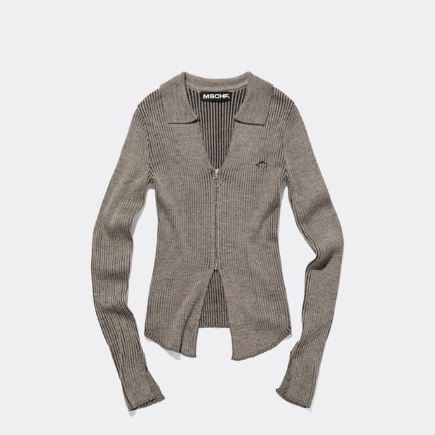 미스치프 KNITTED TWO TONE SHIRT_BEIGE/BLACK