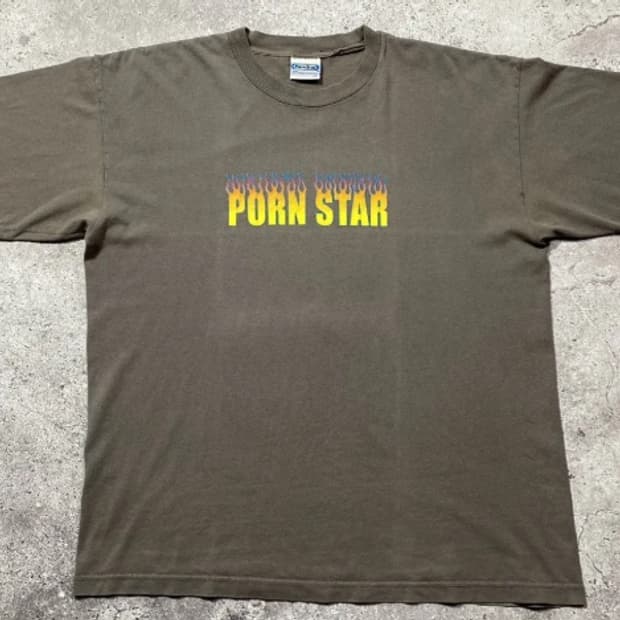 vintage Porn Star Flame Logo T shirt