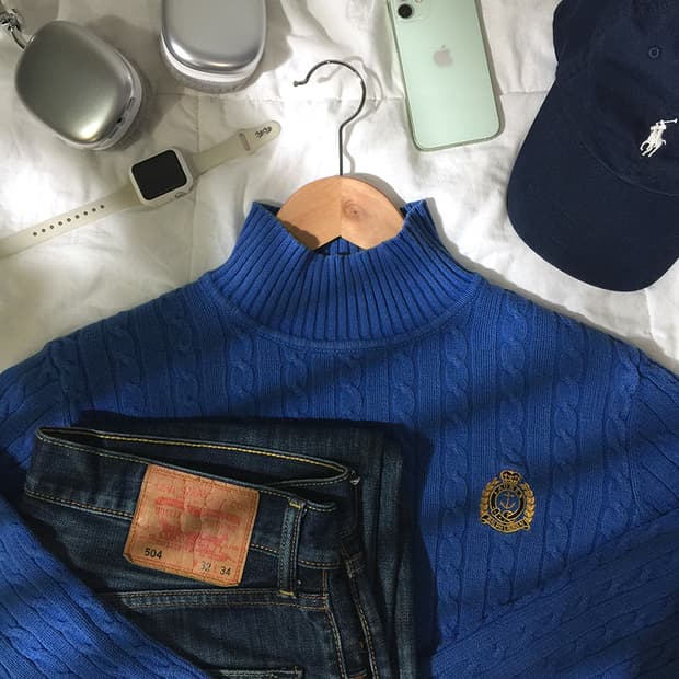 (WOMAN) 폴로랄프로렌 목폴라 니트 스웨터 L