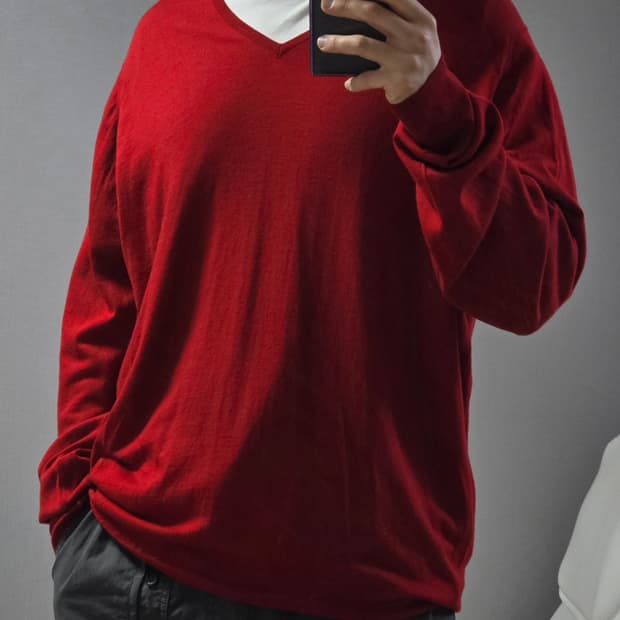 존 스메들리 뉴질랜드 메리노 브이넥 니트 XXL