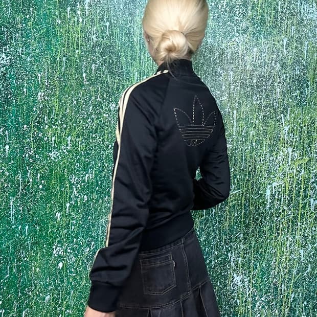 아디다스 글리터 빅로고 파이어버드 로고 검골 져지 95