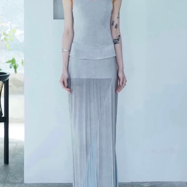drop skirt aqua S