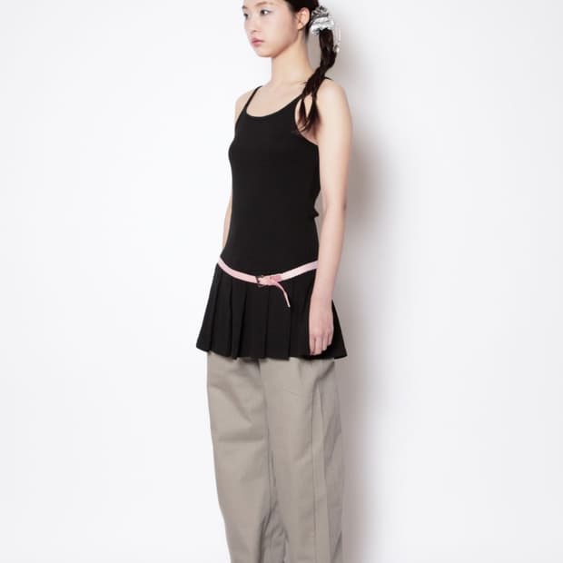 온스카 플리츠 미니 원피스 레이어드