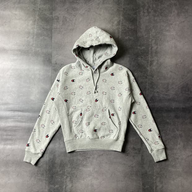 CHAMPION 챔피온 리버스위브 그레이 액션 패널 후드티 A00371