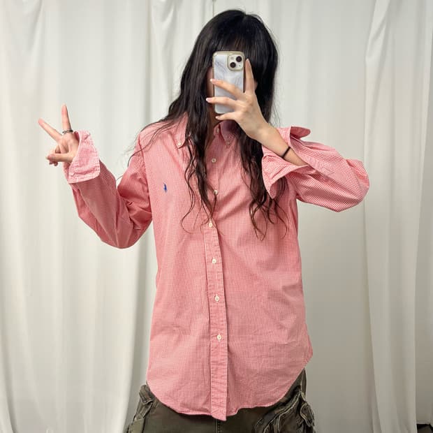 Polo red gingham check shirt 