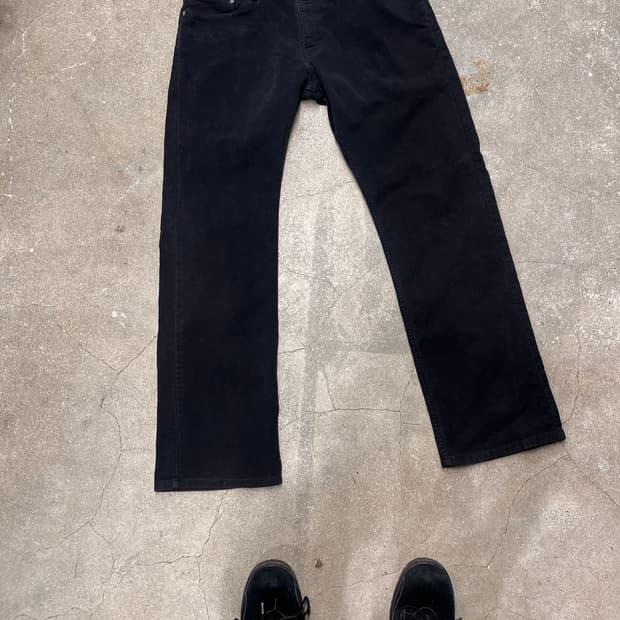 리바이스 514 블랙  자수 커스텀 기모 팬츠