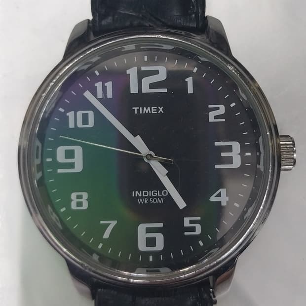 타이맥스 이지 리더 인디글로 가죽 쿼츠시계