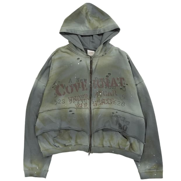 커버낫 언더마이카 베스트 레이어드 레터 그래픽 후디