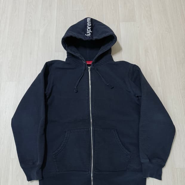 슈프림 14fw 로고 테입 후드집업