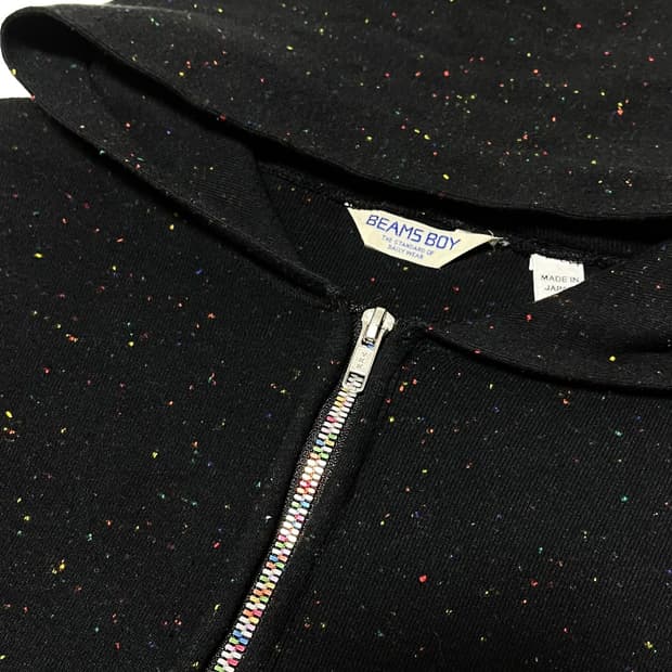 BEAMS BOY Rainbow Zip Nepped Hoodie