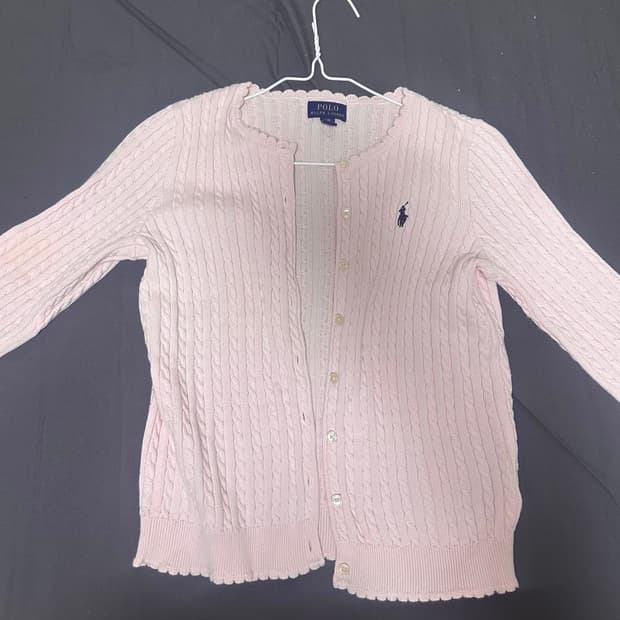 폴로 랄프로렌 베이비핑크 케이블 가디건