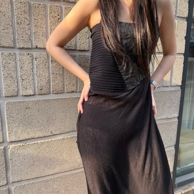 릭 오웬스 투웨이 레더 캐시미어 원피스&스커트 팬츠