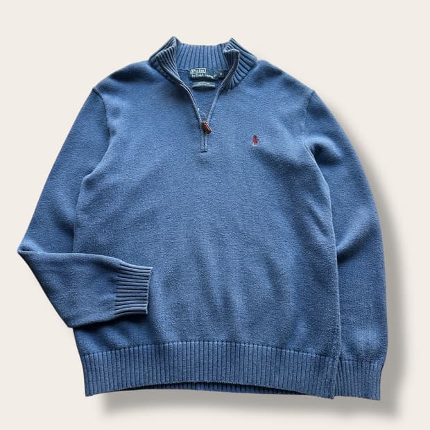 폴로 아비오블루 하프넥 니트 