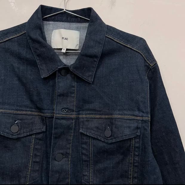플랙 진 블랙버튼 셀비지 데님 트러커자켓