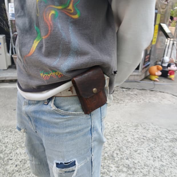 빈티지 가죽 파우치