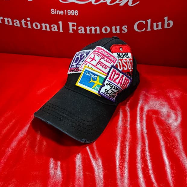 디스퀘어드2 빈티지 워싱 패치드 볼캡