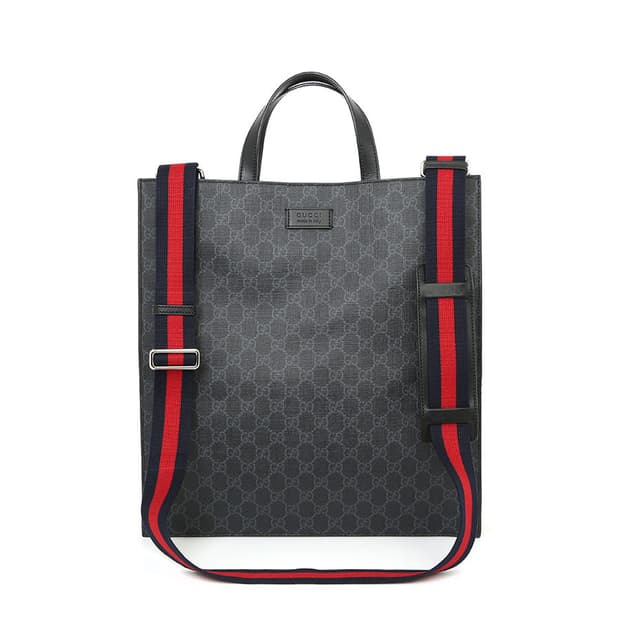 구찌 GG 수프림 스퀘어 토트 크로스 블랙 숄더백 495559