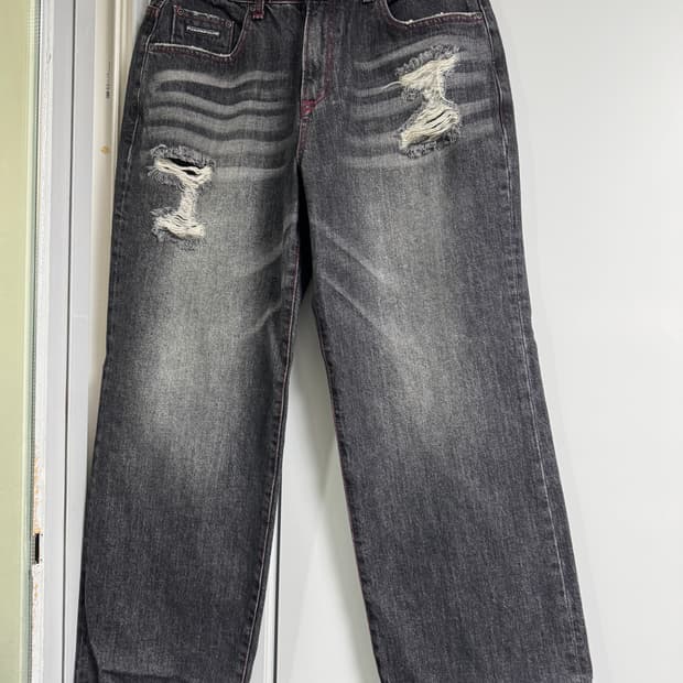 플리즈노팔로우 와이드데님 블랙 1