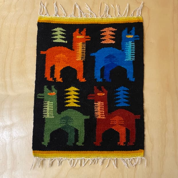 VTG hand made peru llama Rug 핸드메이드 러그