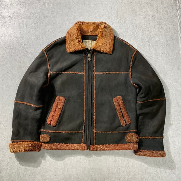 [XL] 90s L'UOMO 양가죽 시어링 무스탕 레더자켓