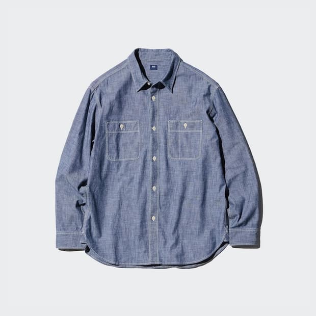 유니클로 샴브레이 워크 셔츠 XL