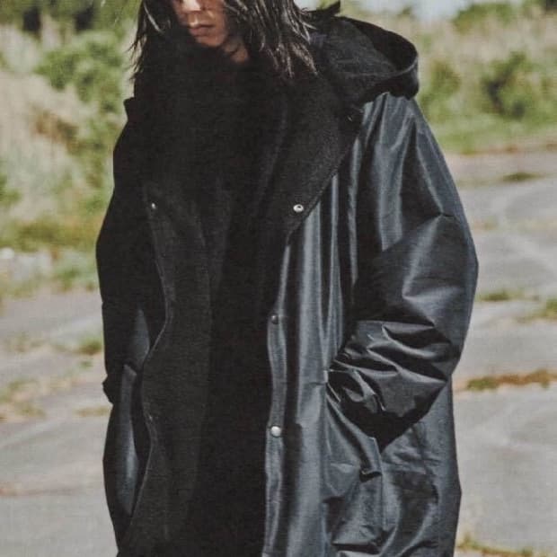 comoli 코모리 코튼 실크 후드 코트