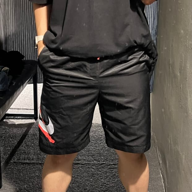 나이키 에어조던 블랙 멀티컬러 점프맨 빅프린팅 이너메쉬 반바지 하프팬츠