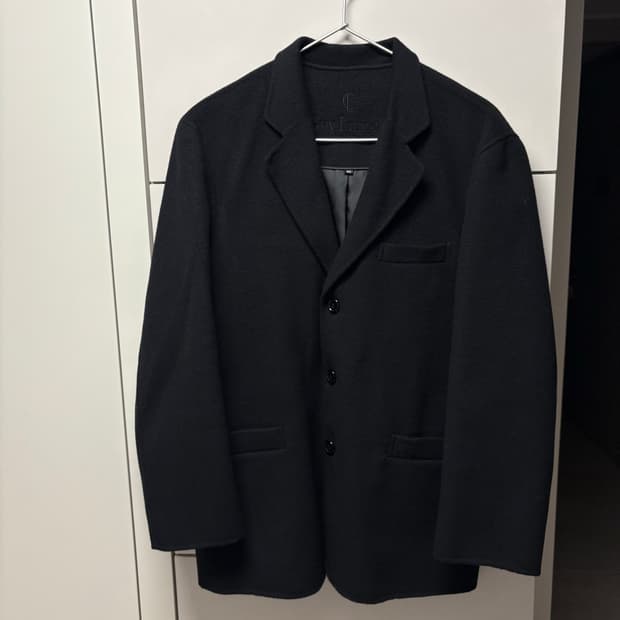 빈티지 박스핏 캐쥬얼 울 블레이져 블랙 100사이즈